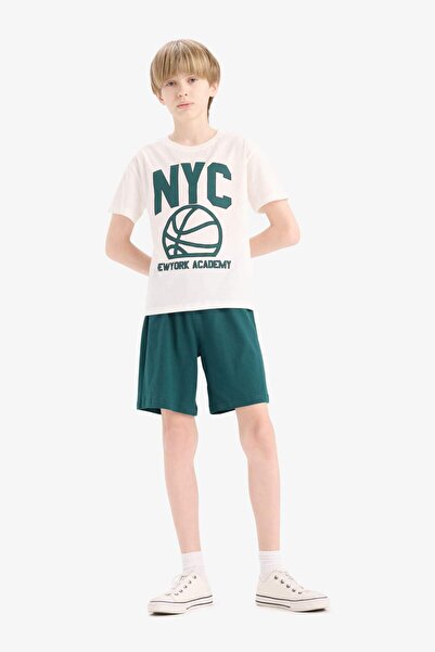 DeFacto Boys' 2-Piece Set Printed Short Sleeve T-Shirt Shorts E6542A825Sm