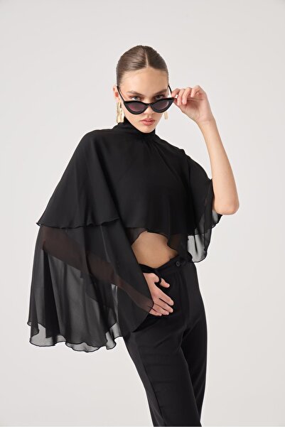 HOLLY LOLLY Pelerin Model Bena Bluz Siyah