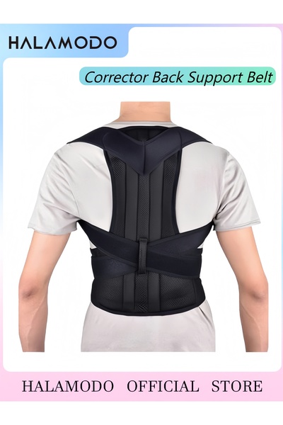 HALAMODO حزام دعم الظهر لتصحيح الوضع للرجال، مشد تقويمي للوضعية، دعامة للعمود...