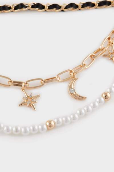 DeFacto سلسلة مفاتيح نسائية ساحرة مزينة باللؤلؤ E6639AXNS