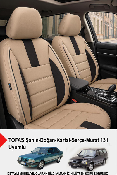 GM-DESIGN غطاء مقعد السيارة من الريش التايلاندي باللون البيج من Onyx (متوافق مع TOFAŞ Kartal-Şahin-Doğan-Serçe-Tempra)