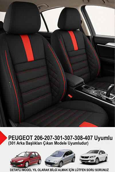 GM-DESIGN غطاء مقعد سيارة من ريش التايلاندي الأحمر من أونيكس - (متوافق مع بيجو 206-207-208-306-307-407)