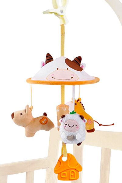 İnşirah Concept Beşik Dönence Bebek Hayvan Figürlü Keçe Dönence Çıngıraklı Peluş Çocuk Odası Arabası Dişlik