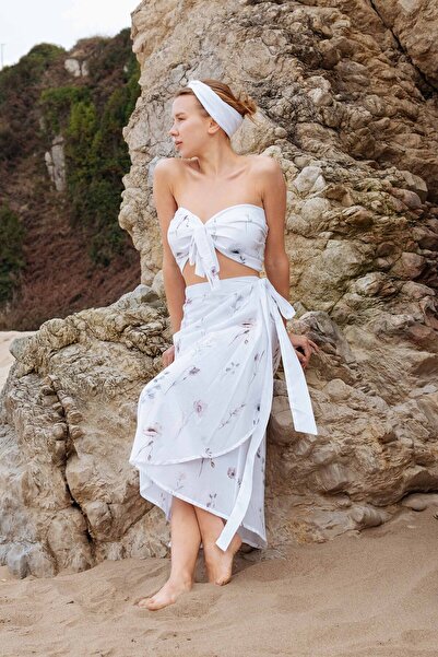 JOJOMIA Amor Floral Patterned Bustier |   Cotton & Adjustable Rope Strap