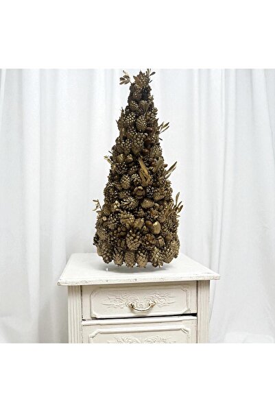 ART PINE YENİ YILBAŞI AĞACI GOLD DOĞAL KOZALAK PRAMİT