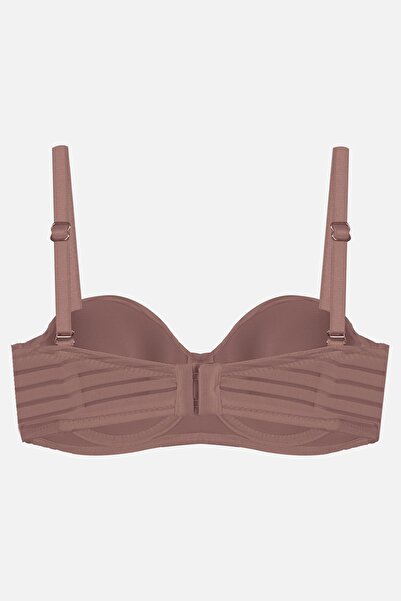 koza iç giyim Γυναικείο σουτιέν χωρίς στράπλες χωρίς επένδυση, διαφανές ριγέ