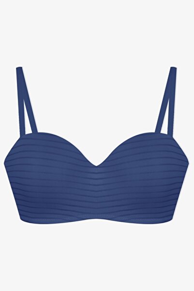 koza iç giyim Women's Unpadded Transparent Striped Gathering Strapless Bra