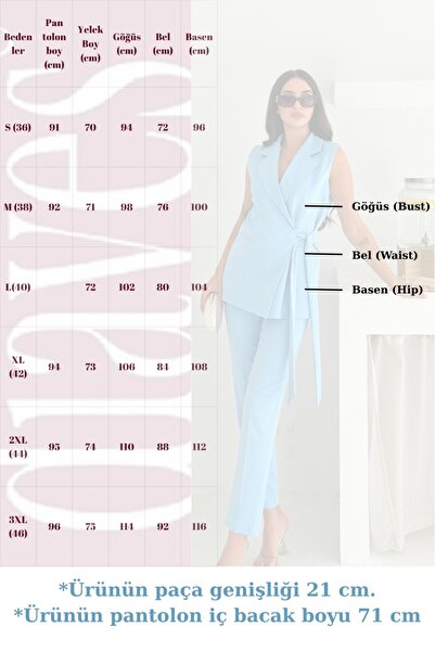 diaves Beyaz Kuşak Bağlamalı Yelek Kemerli Havuç Pantolon Dokuma Kumaş İkili Takım