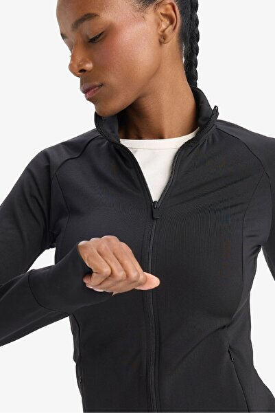 DeFacto Defactofit Fitted Stand Collar Sports Zipper Sweatshirt Cardigan E7755Ax25Sp