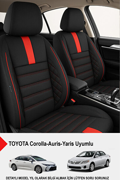 GM-DESIGN غطاء مقعد سيارة من ريش التايلاندي الأحمر من أونيكس - (متوافق مع تويوتا كورولا-أوريس-ياريس)