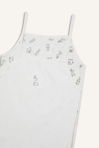 DeFacto Kız Çocuk Desenli 2'li İç Atlet E7058A825SP