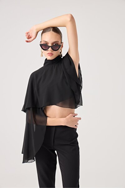 HOLLY LOLLY Pelerin Model Bena Bluz Siyah