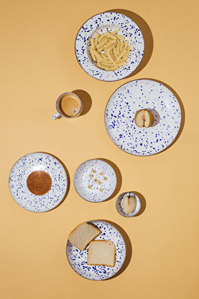 EMAYlab Speckles Enamel 4-Piece Bowl Set, Snack Bowl, Breakfast Bowl, Jam Bowl, Olive Bowl, Serving Bowl Set 8cm 200 ml