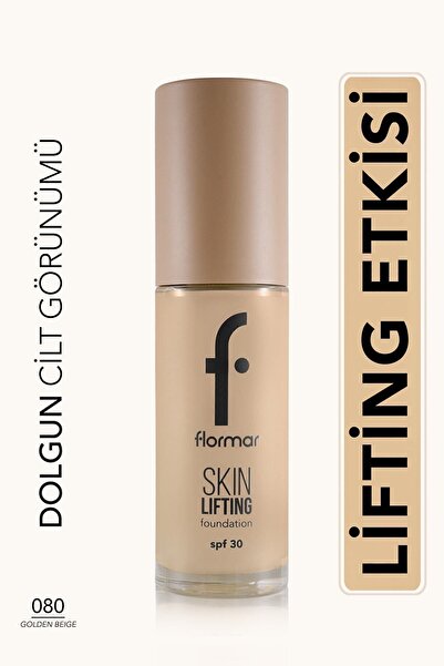 Flormar Spf30 Sıkılaştırıcı Fondöten (SICAK ALT TON) - Skin Lifting Fdt. - 080 Golden Beige - 8682536059671