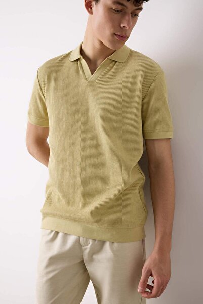 DeFacto Regular Fit Polo Yaka Kısa Kollu Pilise Tişört B6382AX25SP