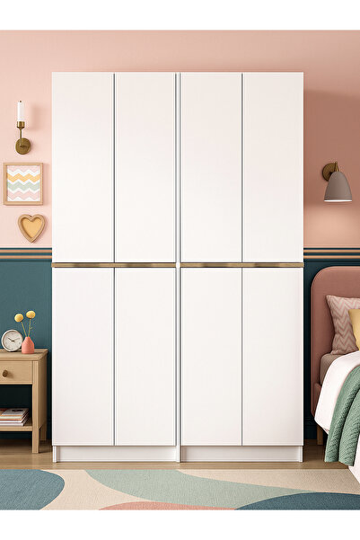 dorpek Lias 4 Kapaklı Gardırop - 182 cm Y, 122 cm G - Genç Odası ve Yatak Odası Gardırop