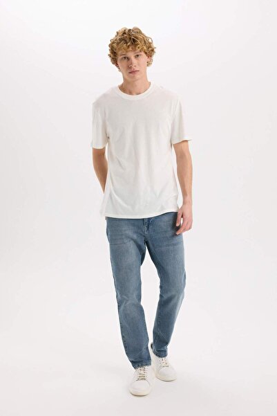 DeFacto Slim Tapered Fit Dar Kalıp Normal Bel Daralan Paça Jean Pantolon E3336AX25SP