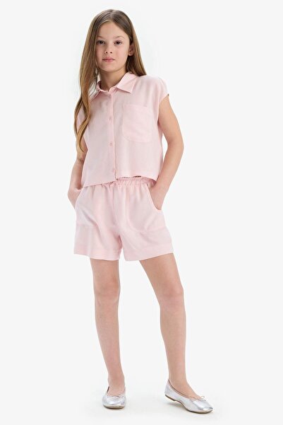 DeFacto Kız Çocuk Beli Lastikli Viskon Şort D7616A825HS