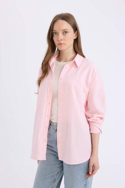 DeFacto Relax Fit Oxford Uzun Kollu Gömlek Tunik B8309AX25SP