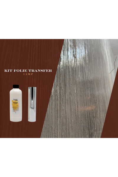 Ferrara Design Folie de transfer argintie, 12 mp lamina + 1 litru lipici spec...