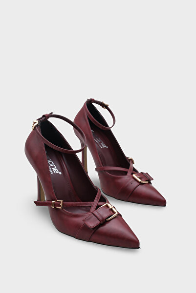 Capone Outfitters Kelcy Pointed Toe Buckle Medium Heeled Casual Stylish Women's Shoes