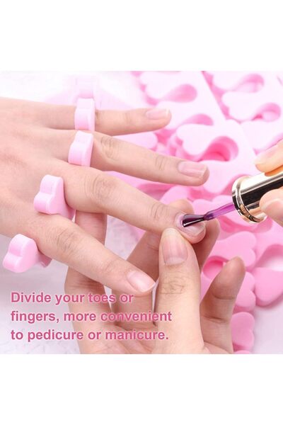 LA PERLA TECH 100 PCS EVA Foam Toe Separators for Pedicure & Manicure – Nail Art Tools for Salon & Home