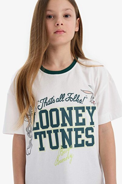 DeFacto Looney Tunes Print Girls T-Shirt - Oversize, Crew Neck, Short Sleeve E0866A825Sm