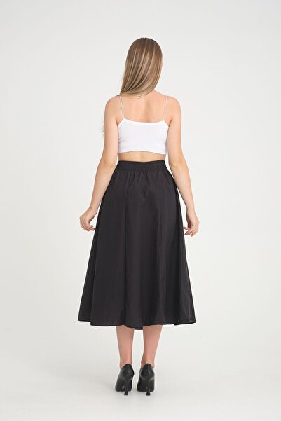 İLKCET MODA Αλεξίπτωτο Υφασμάτινη Φαρδιά Γυναικεία Φούστα