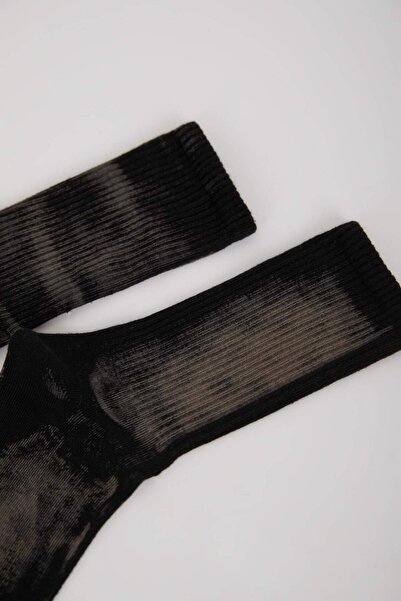 DeFacto Erkek Dikişsiz Batik Boyamalı Penye Pamuklu Premium Uzun Tenis Çorap E7864AXNS