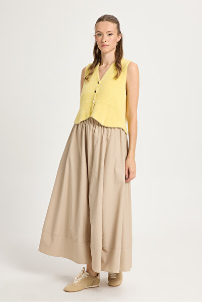 minaaise Μακριά φούστα από πέτρα ποπλίνα με ελαστική μέση 27321