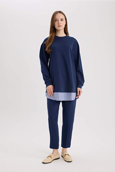 DeFacto Harem Basic Düz Sweatshirt Kumaşı Pantolon D9363AX25SP
