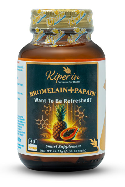 Kiperin Bromelain(2500 GDU) & Papain - Doğal Proteolitik Enzim (30KAPSÜL & 700MG)
