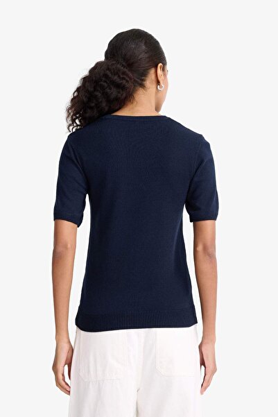 DeFacto Regular Fit Basic Düz Bisiklet Yaka Kısa Kollu Triko Kazak E6810AX25SP