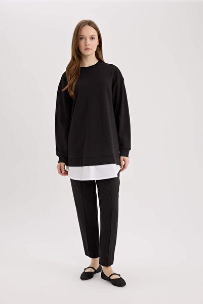 DeFacto Harem Basic Düz Sweatshirt Kumaşı Pantolon D9363AX25SP