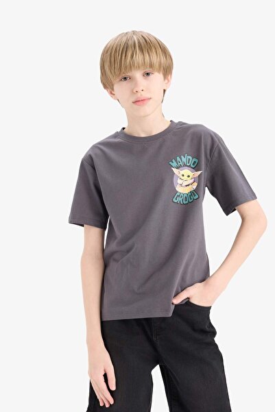 DeFacto Αγόρια Star Wars-Mandalorian Crew λαιμόκοψη κοντομάνικο μπλουζάκι D9572A825SM