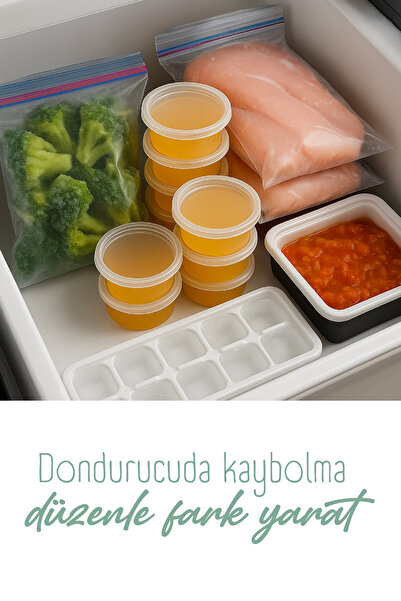 Vienev 50’li Dondurucuya Uygun Saklama Kabı – 80 ml Sos, İlik, Tavuk Suyu Saklama Kabı