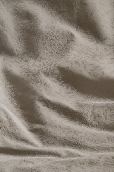 Penelope 100% Cotton Satin Duvet Cover Set 240X220 cm Stone - Plume Series