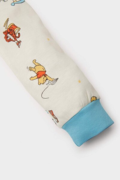 DeFacto Erkek Bebek Pijama Takımı Disney Winnie The Pooh Penye Uzun Kollu Üst Beli Lastikli Uzun Alt E0755A5