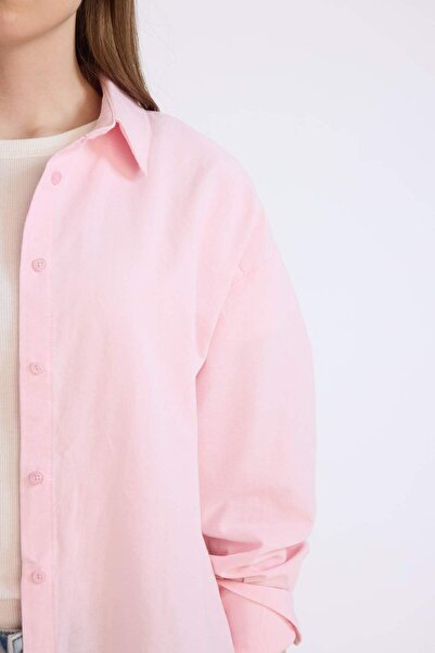 DeFacto Relax Fit Oxford Uzun Kollu Gömlek Tunik B8309AX25SP