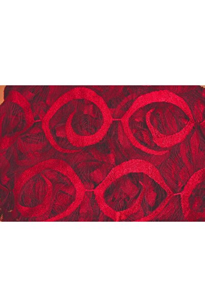 AKÇA TEKSTİL Perdele din frânghie de culoare dublă Vakko, culoare roșie, nast...