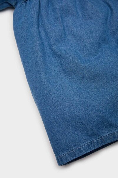 DeFacto Kız Bebek Nakışlı Uzun Kollu Jean Elbise E0466A525SP