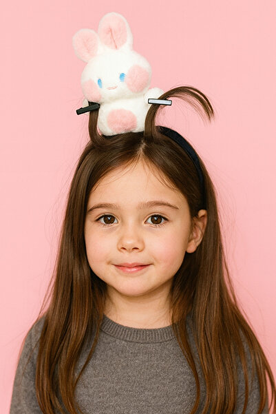 TAKIŞTIR Κορώνα σε ροζ χρώμα με λεπτομέρεια από πέτρα και λεπτομέρεια με φιγούρα κουνελιού