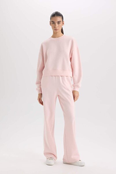 DeFacto Boxy Fit Crew Neck Basic Plain Thick Sweatshirt E4732Ax25Sp