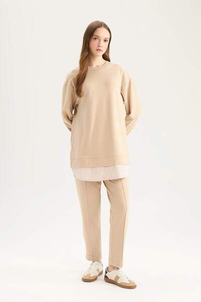 DeFacto Harem Basic Plain Sweatshirt Fabric Trousers D9363Ax25Sp