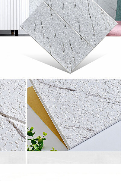 Bien Home Beyaz 3d Dekoratif Kendinden Yapışkanlı Esnek Duvar Kaplama Panel K...