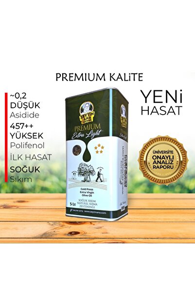 ZEYTİN ANA Premium Extra Light Naturel Sızma Zeytinyağı 5 Lt ( Yeni Ürün )