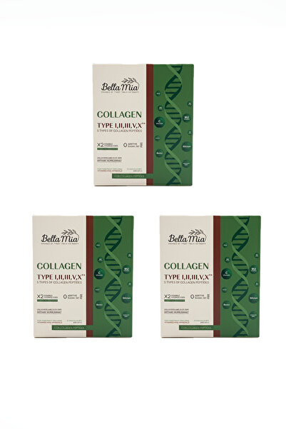 Bella Mia Collagen 100% Pure and Natural Dietary Supplement Containing 5 Types of Collagen and Vitamins Economical Package (90 Sachets)
