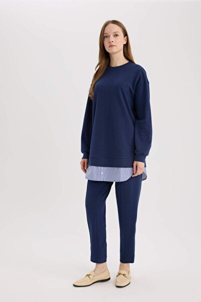 DeFacto Harem Basic Düz Sweatshirt Kumaşı Pantolon D9363AX25SP