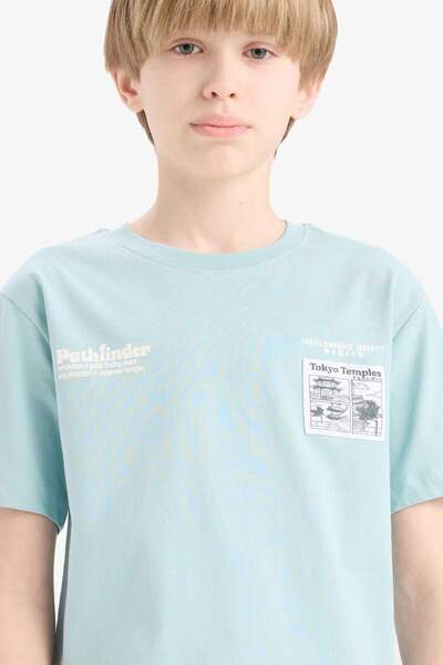 DeFacto Majica kratkih rukava sa okruglim izrezom i printom za dečake E5079A8...