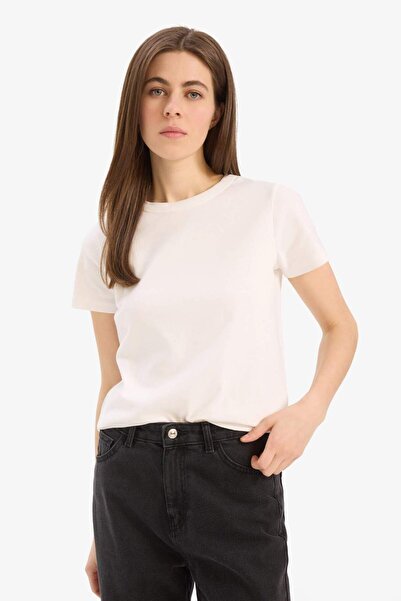 DeFacto Regular Fit Crew Neck Basic Solid Short Sleeve T-Shirt E5451Ax25Sp